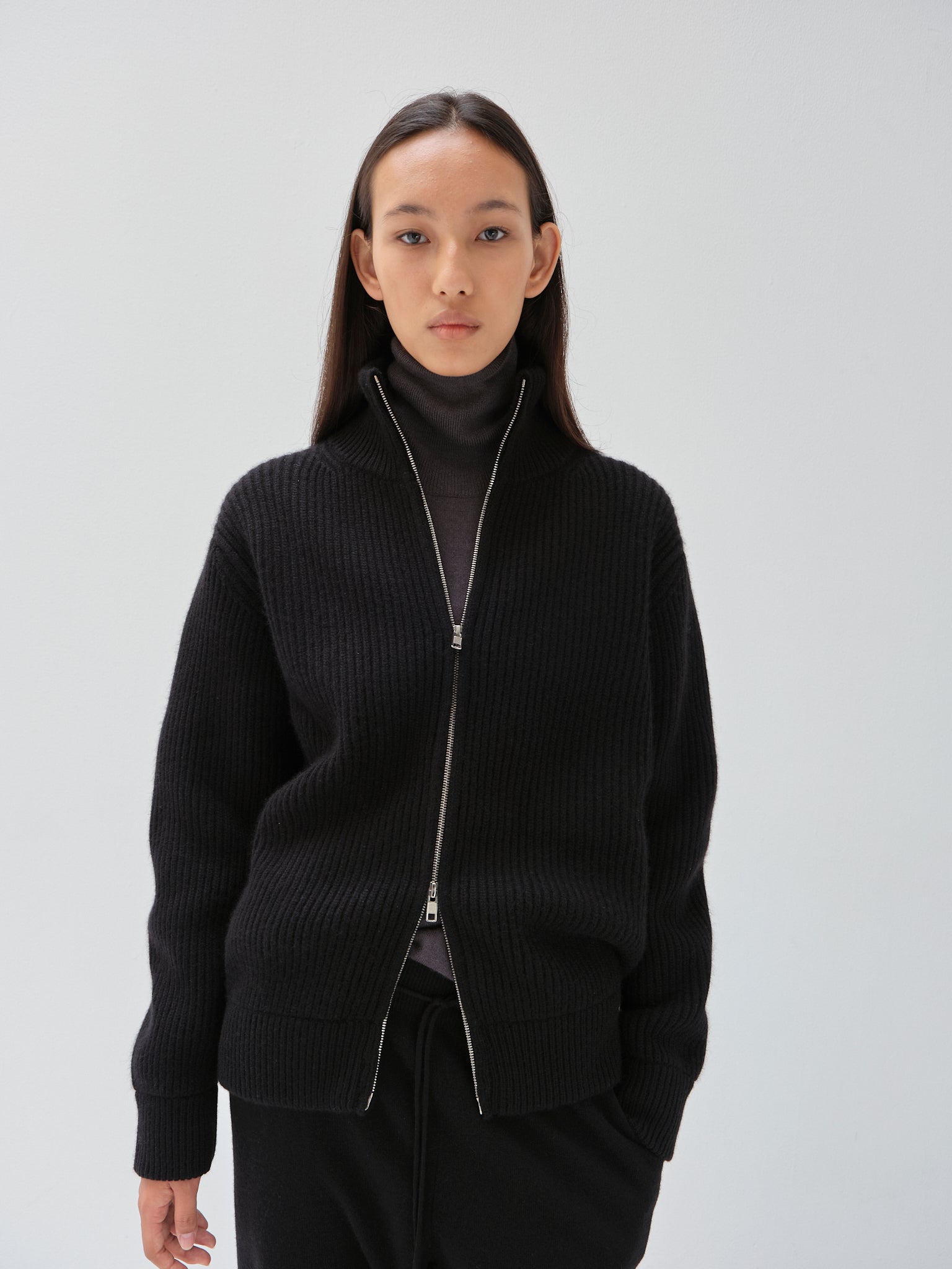 cash&barba モンゴリアンカシミヤ カーディガン　ブラック Mサイズ モンゴリアンカシミヤ エルボーパッチ カーディガン, Ash Gray