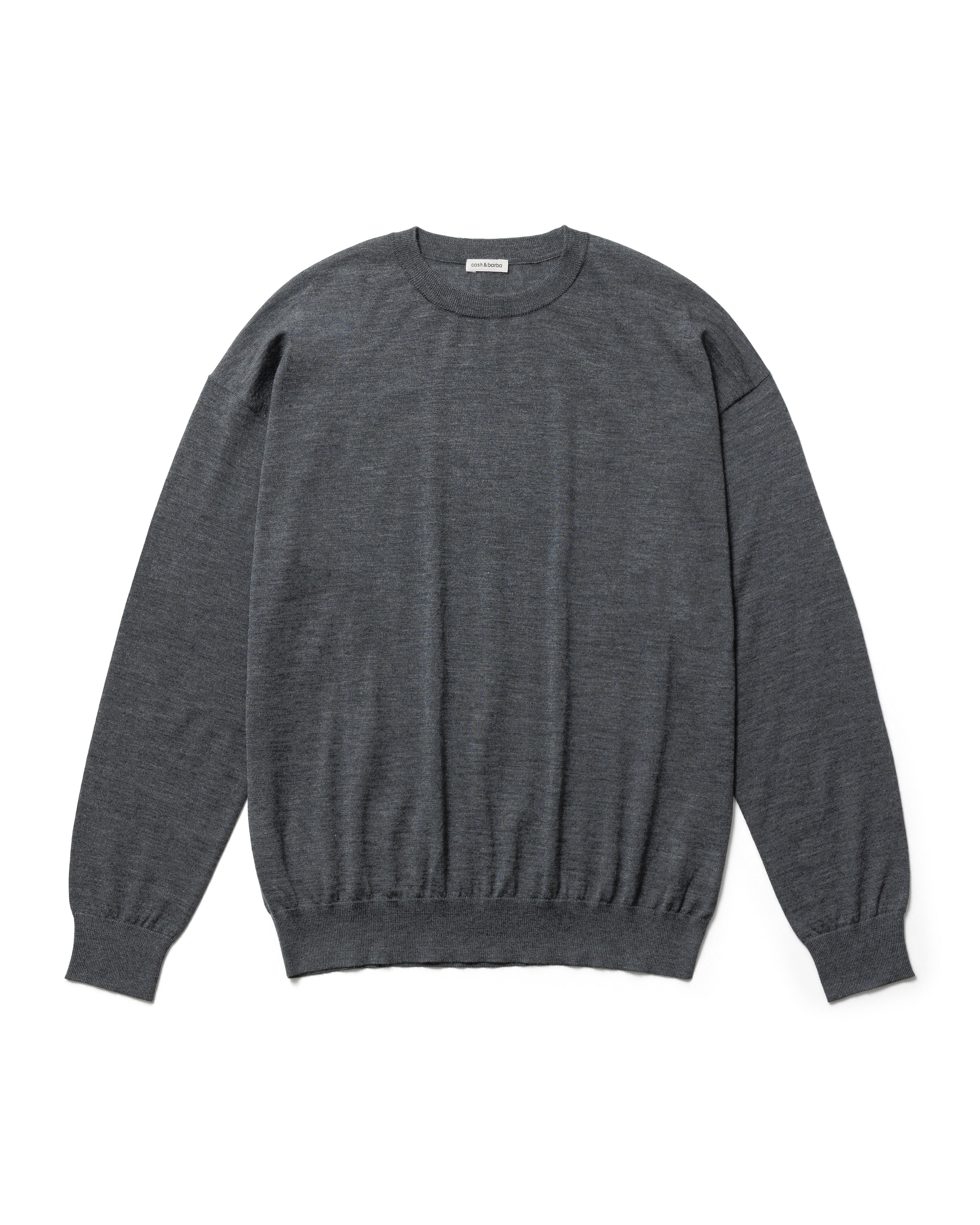 カシミヤシルク 180 クルーネック, Top Gray – cash & barba