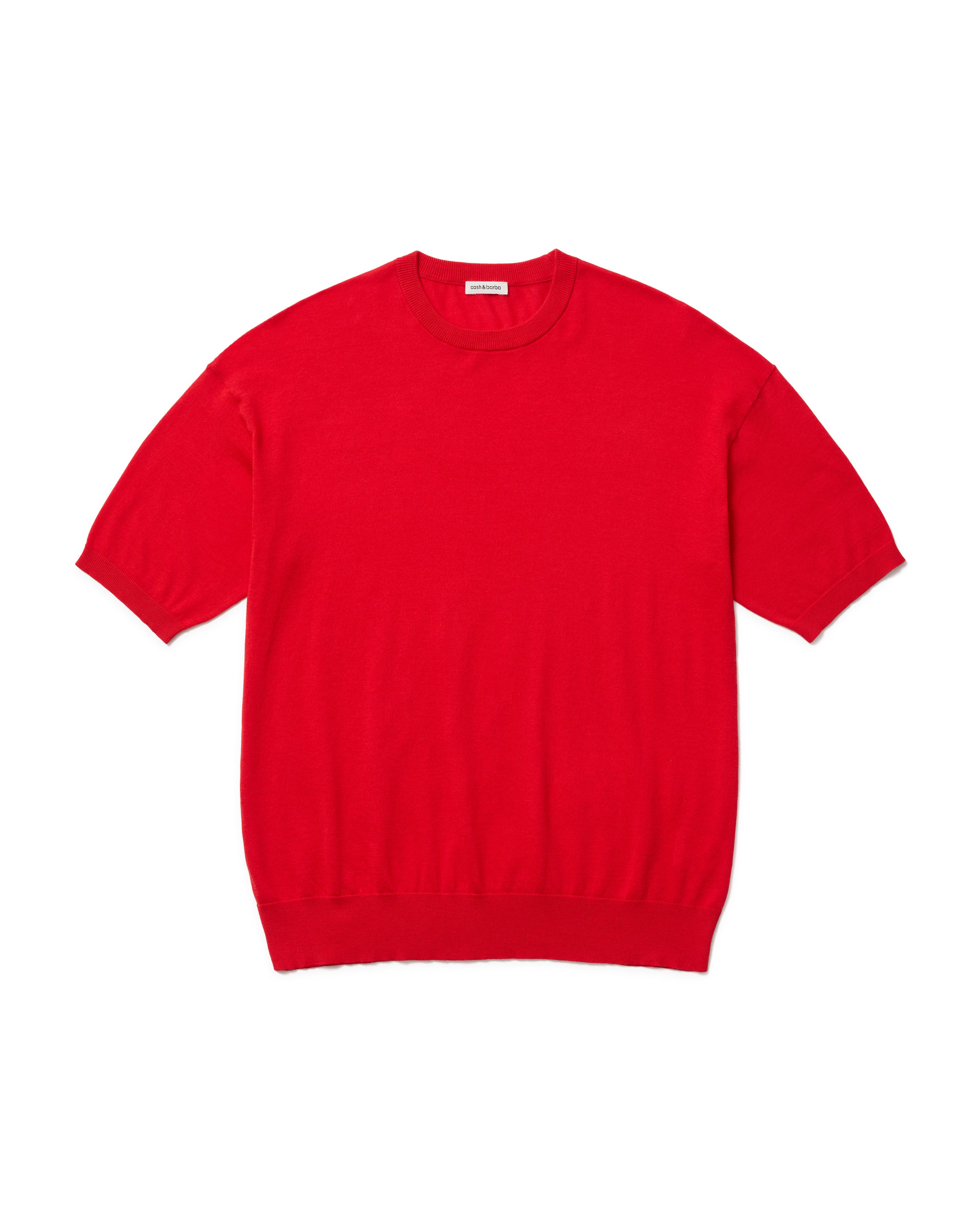 シーアイランドコットン ニット 半袖クルー , Tomato Red – cash & barba