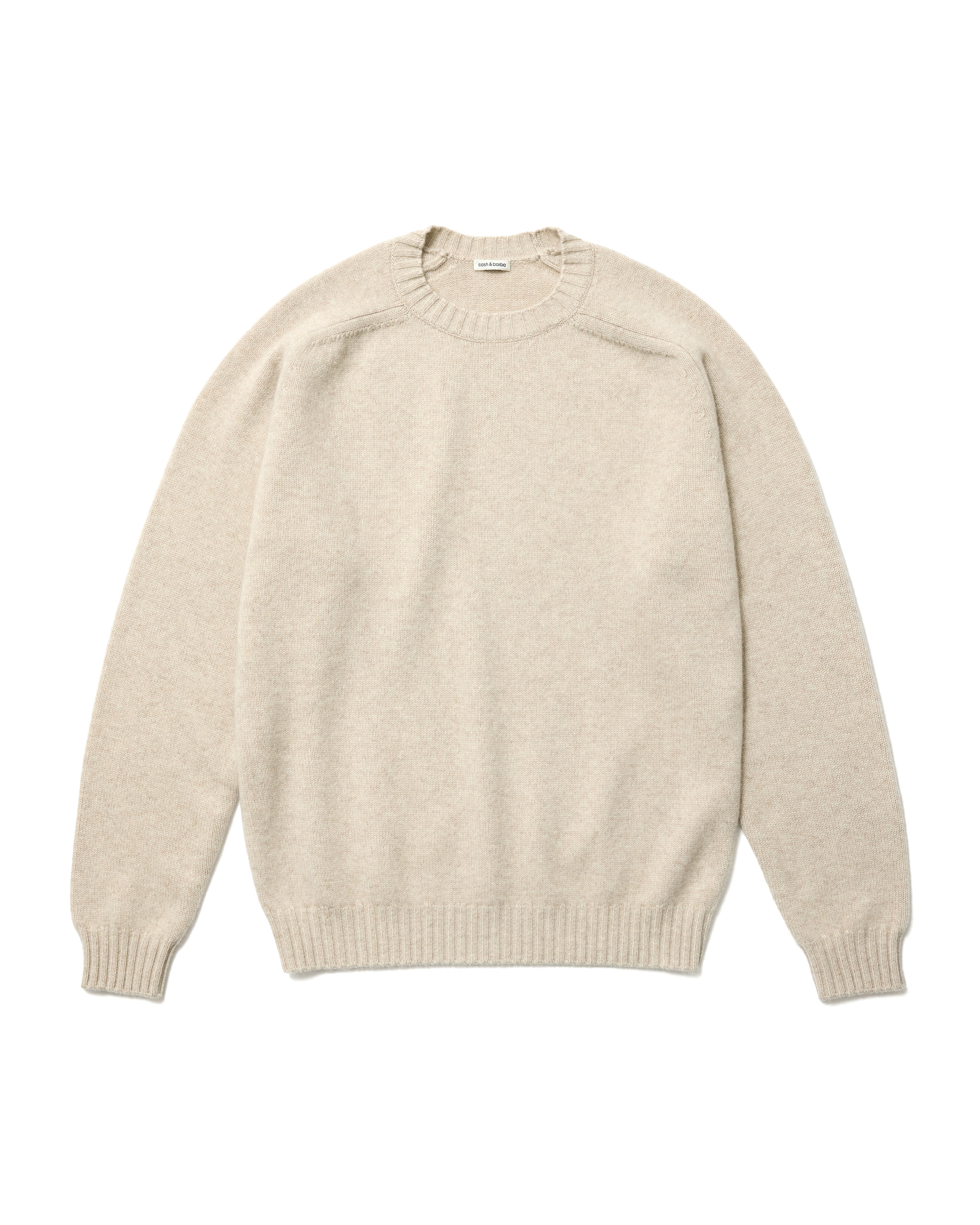 cash&barba キャッシュベイビー　カシミヤニット　3 キャッシュベイビー クルーネック ニット, Natural – cash & barba