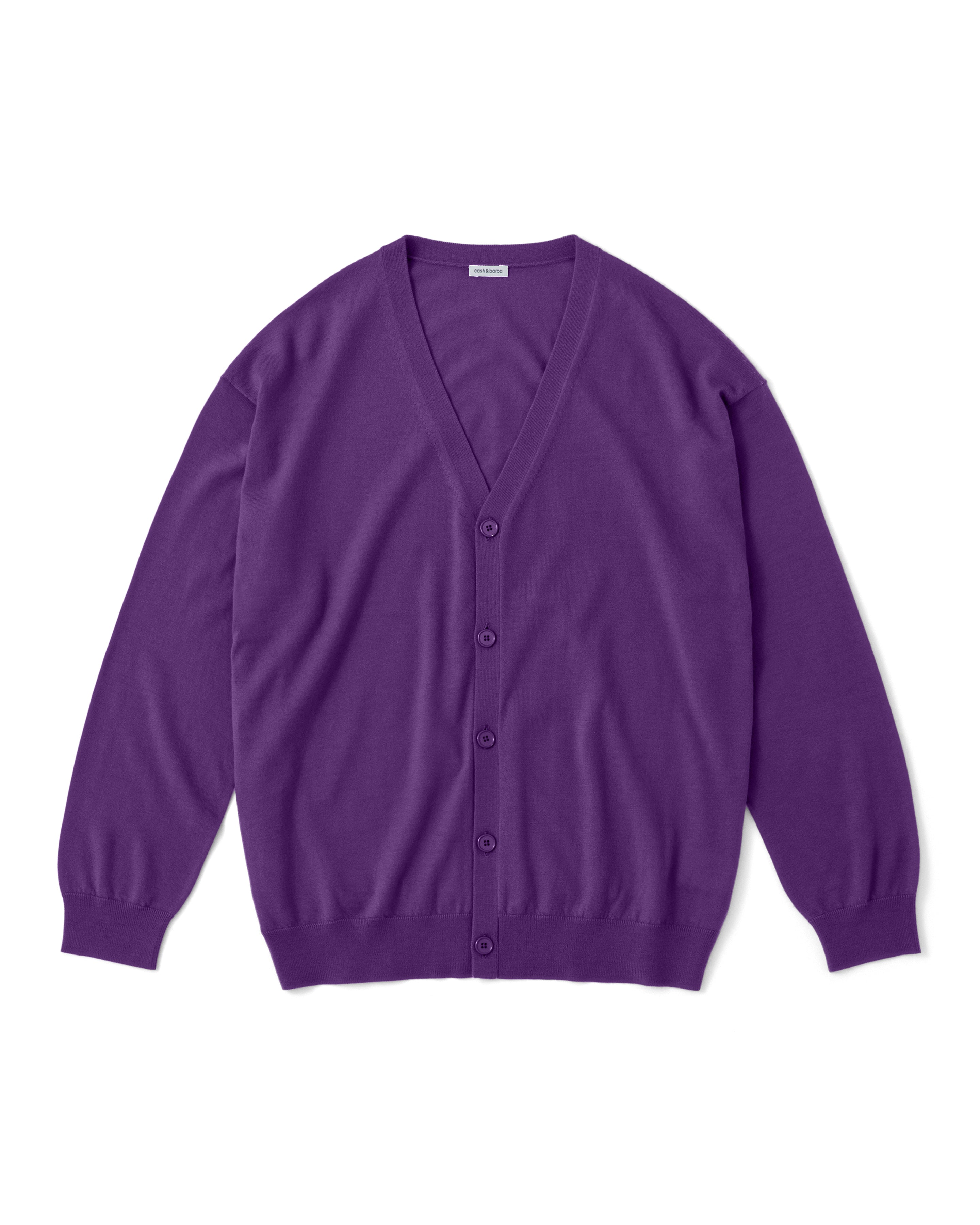 cash & barba ウーステッドカシミヤ 150 カーディガン 4 ウーステッドカシミヤ 150 カーディガン, Purple – cash & barba