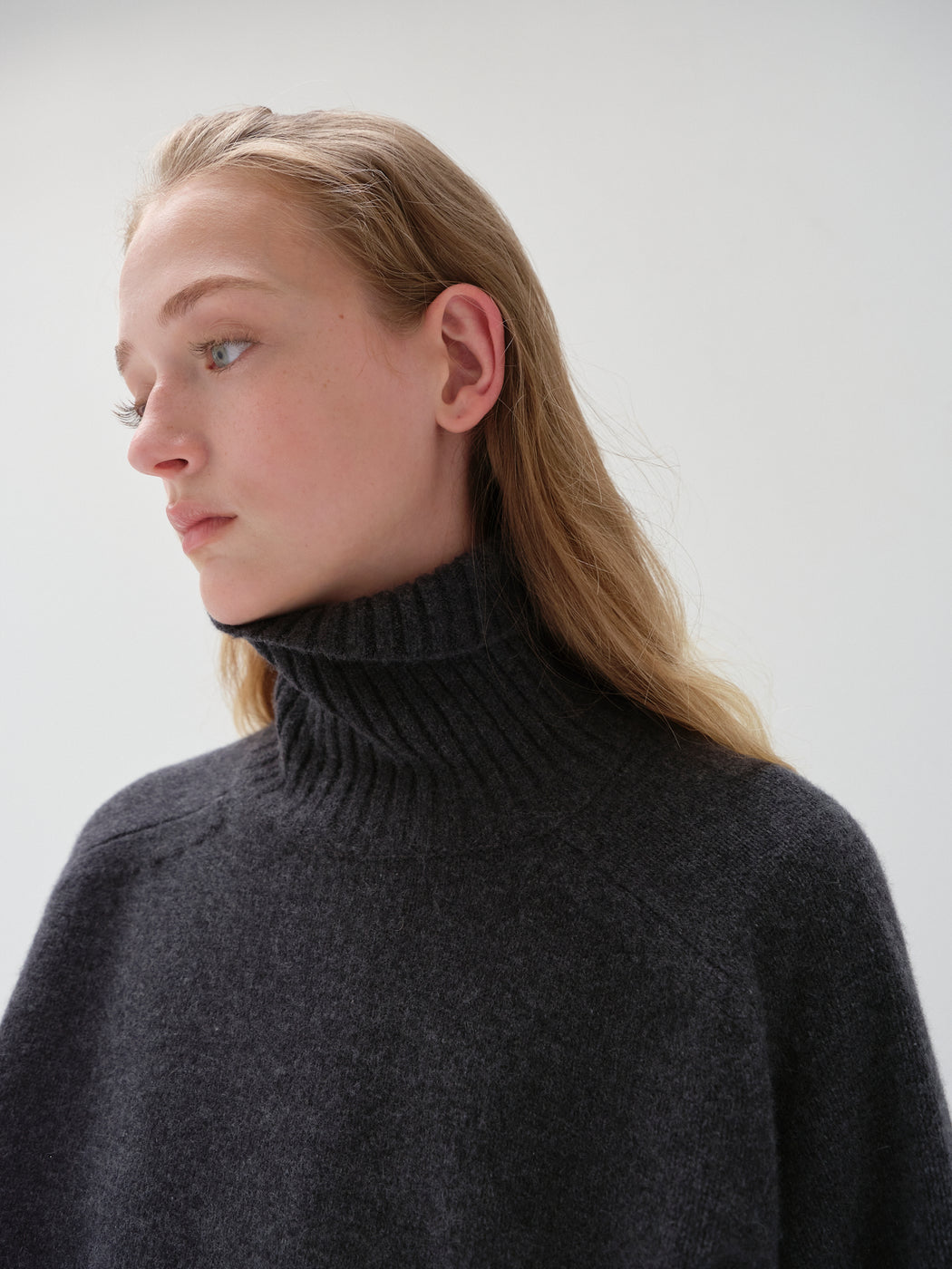 キャッシュベイビー タートルネック ニット, Charcoal