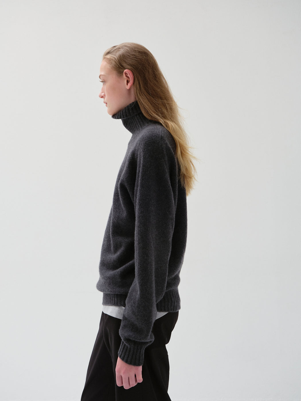 キャッシュベイビー タートルネック ニット, Charcoal