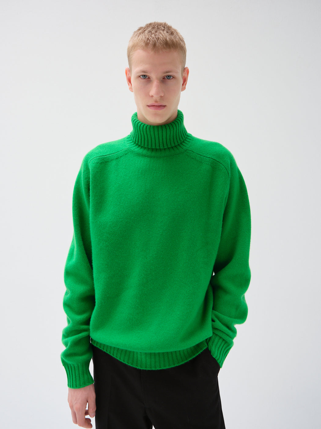 キャッシュベイビー タートルネック ニット, V Green