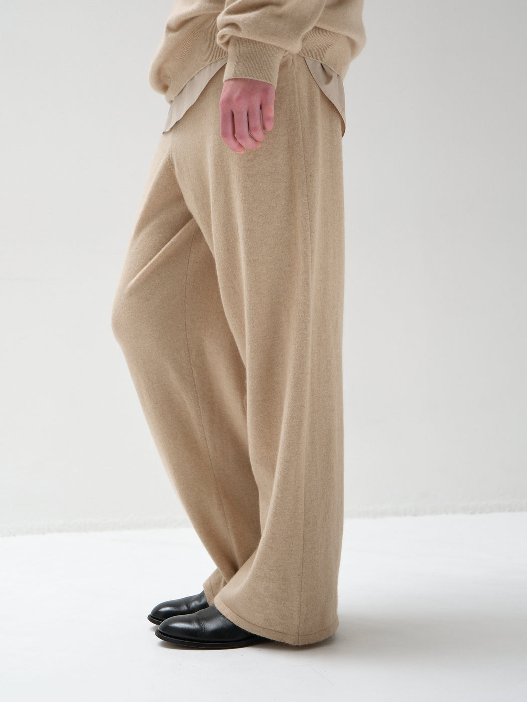 モンゴリアンカシミヤ ワイドパンツ, Natural Beige