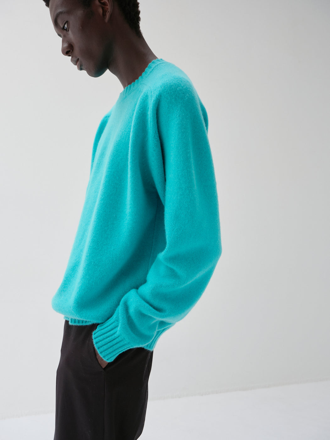 キャッシュベイビー クルーネック ニット, T Blue