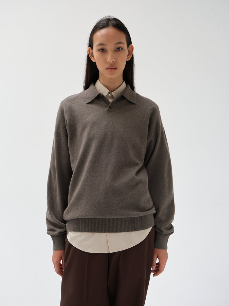 トップス cash & barbaMongolianCashmere モンゴリアンカシミヤ ドライバーズ ニット, Top Gray – cash