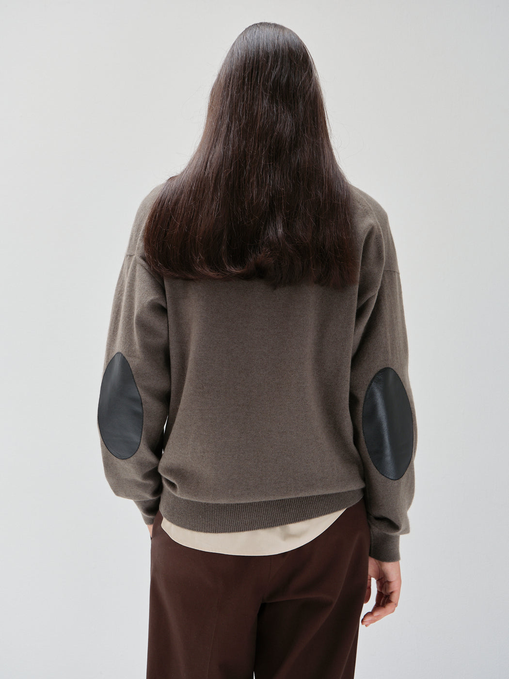 モンゴリアンカシミヤ エルボーパッチ ポロ, Sage Green