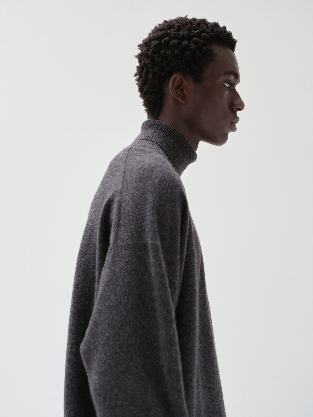 モンゴリアンカシミヤ タートルネック, Top Gray