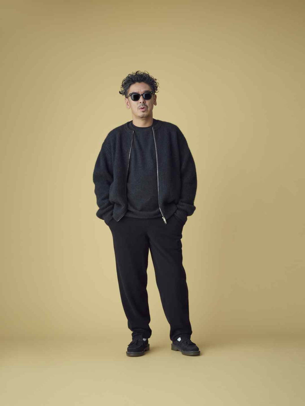 【cash & barba x Shinichi Mita】モンゴリアンカシミヤ ドライバーズクルー, Sumikuro