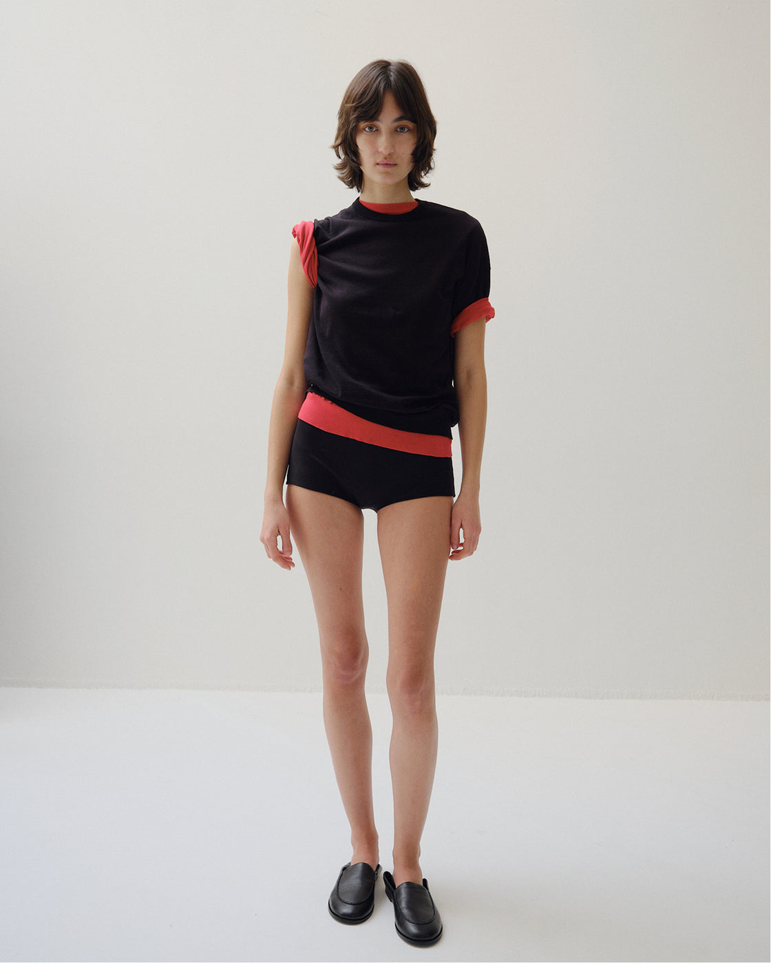 シーアイランドコットン ニット 半袖クルー , Tomato Red