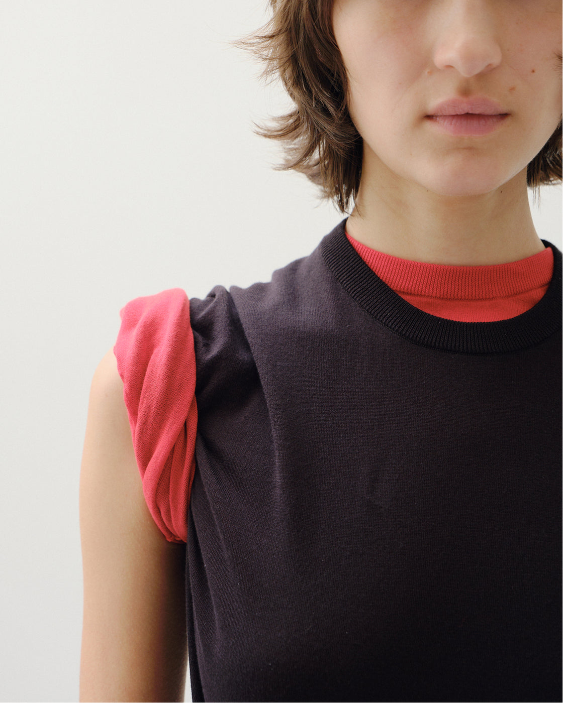 シーアイランドコットン ニット 半袖クルー , Tomato Red