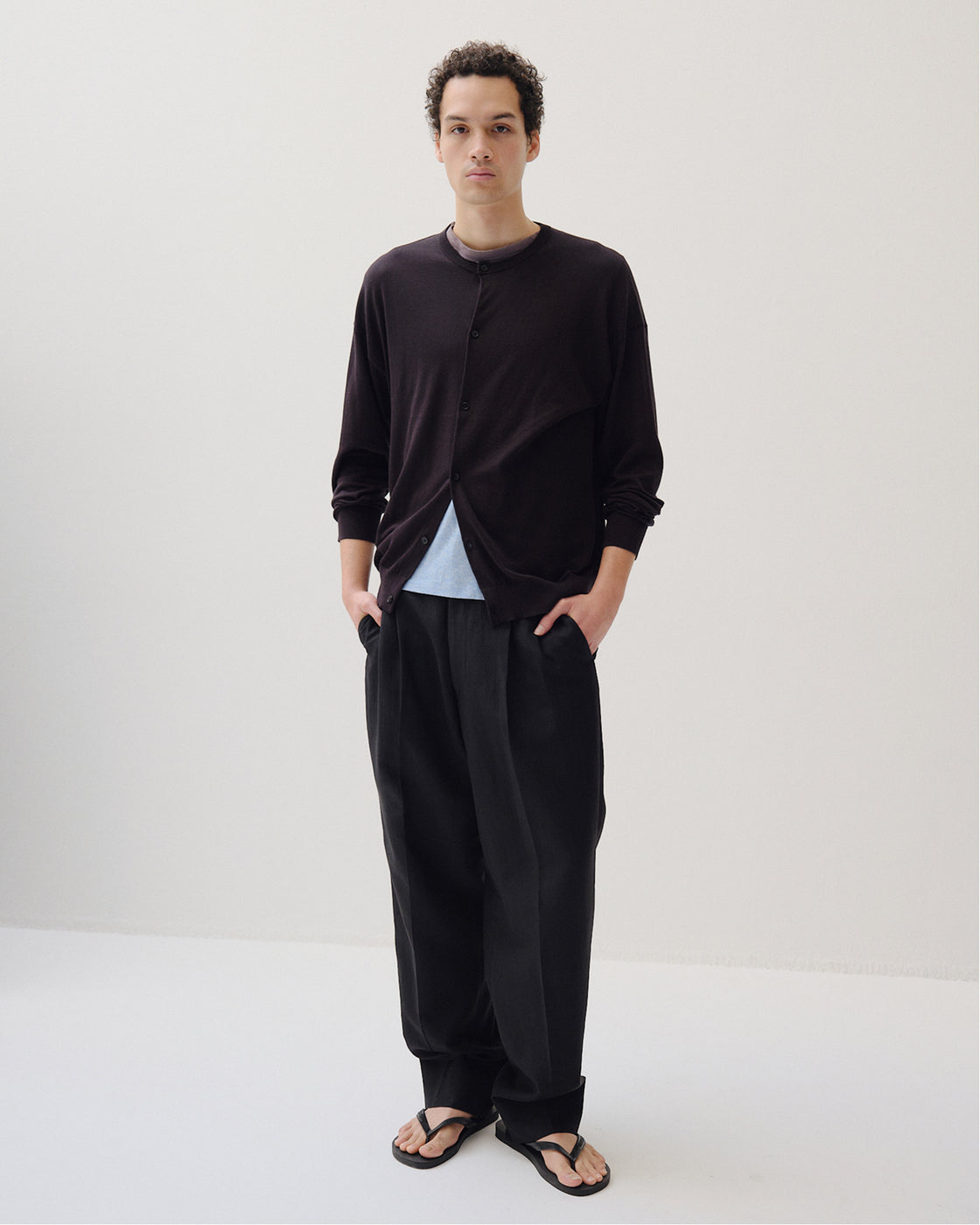 シーアイランドコットン ニット カーディガン, Black