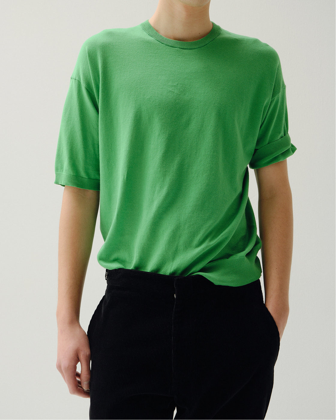 シーアイランドコットン ニット 半袖クルー, V.Green