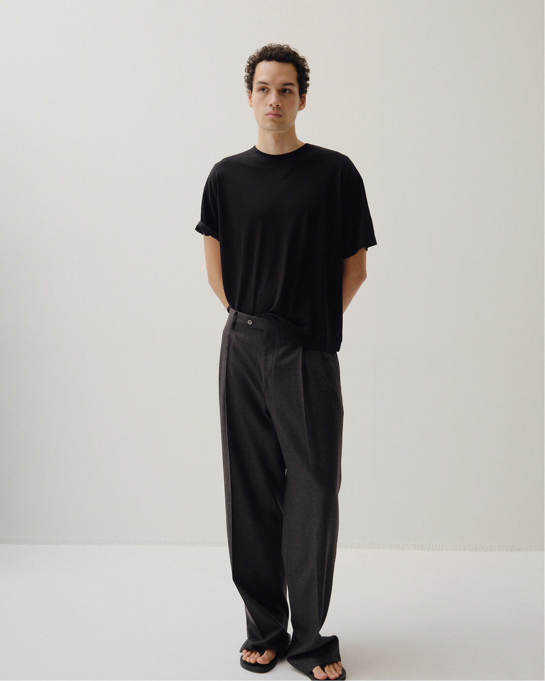 カシミヤジャージー キャッシュTee, Black