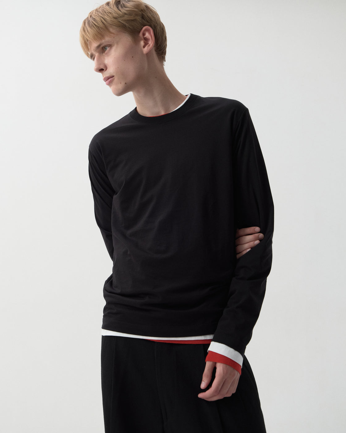シーアイランドコットン レギュラーフィット Tee L/S, Black