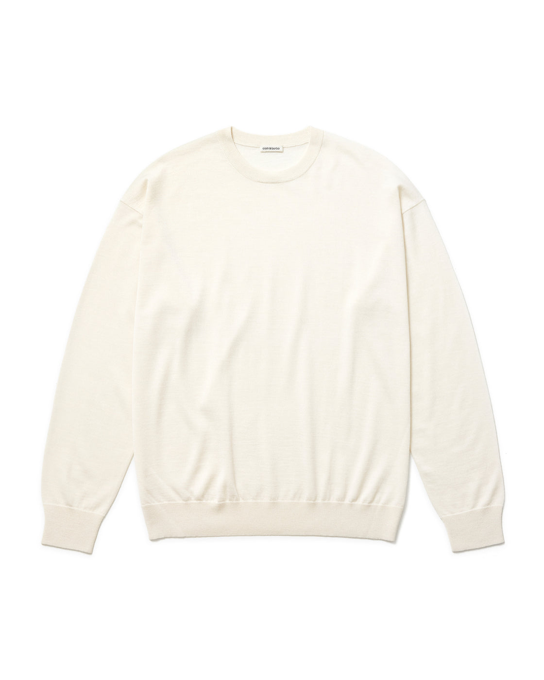 カシミヤシルク 180 クルーネック, White