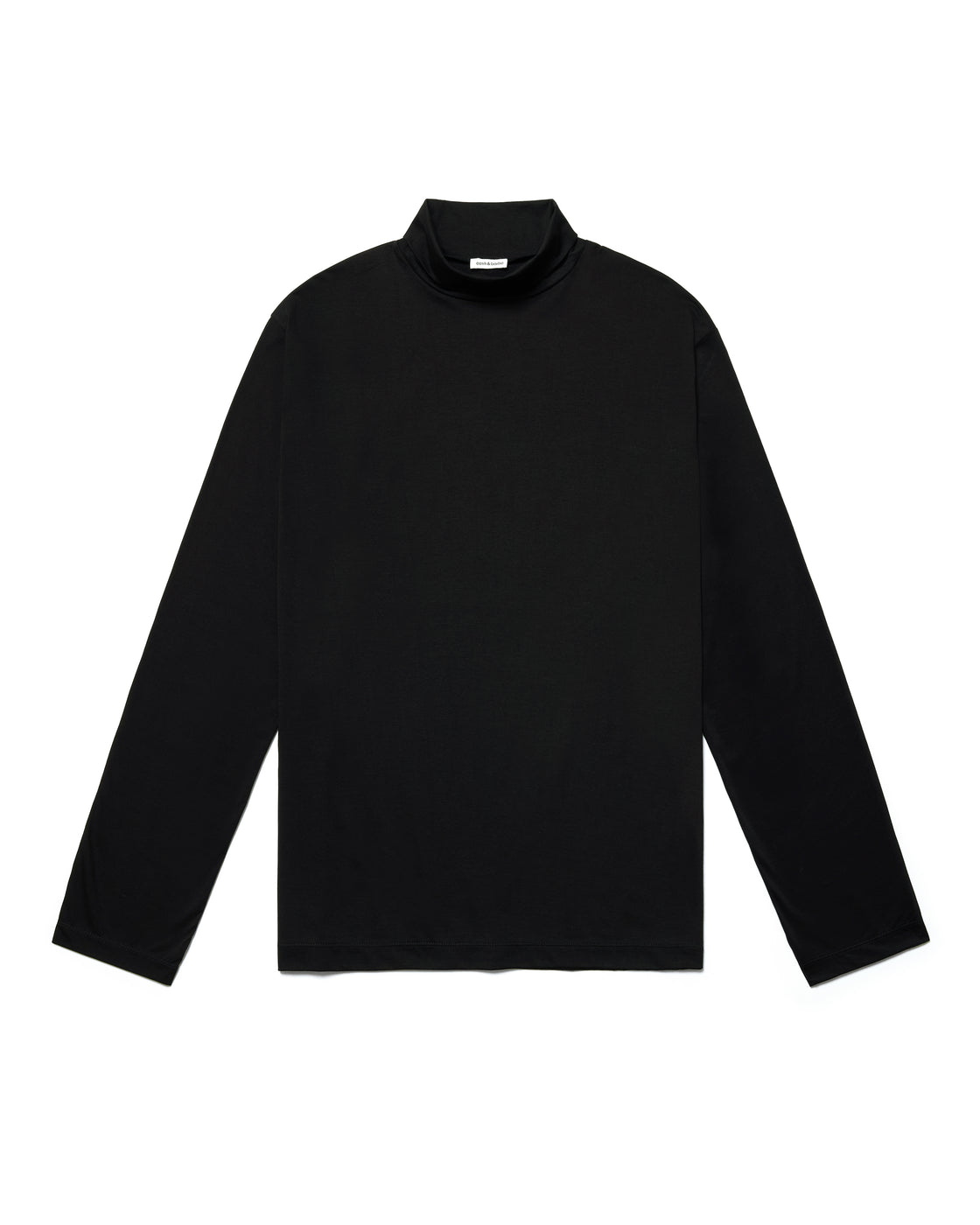 シーアイランドコットン ロールネック Tee, Black