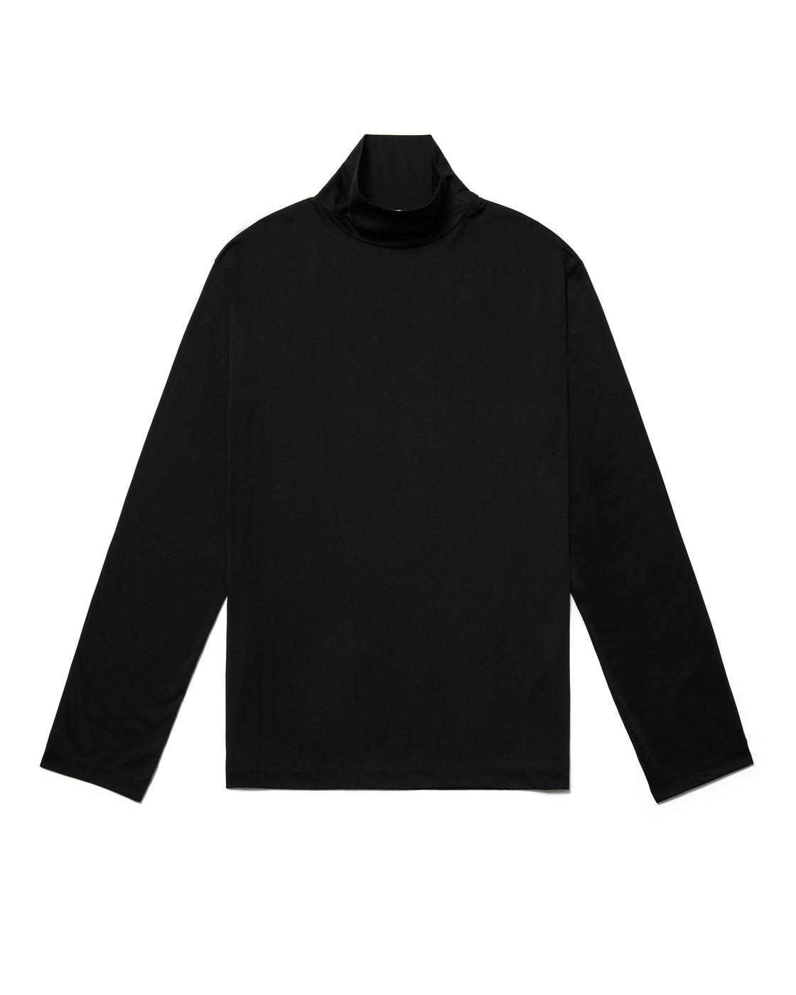 シーアイランドコットン ロールネック Tee, Black