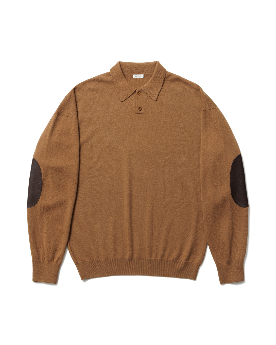 モンゴリアンカシミヤ エルボーパッチ ポロ, Coyote