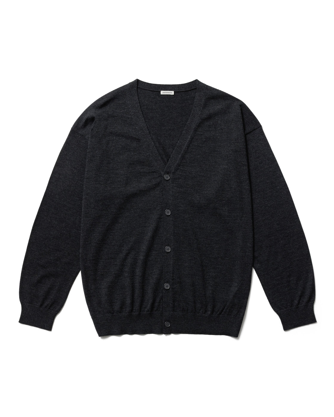 Worsted Cashmere 150 Cardigan, Charcoal