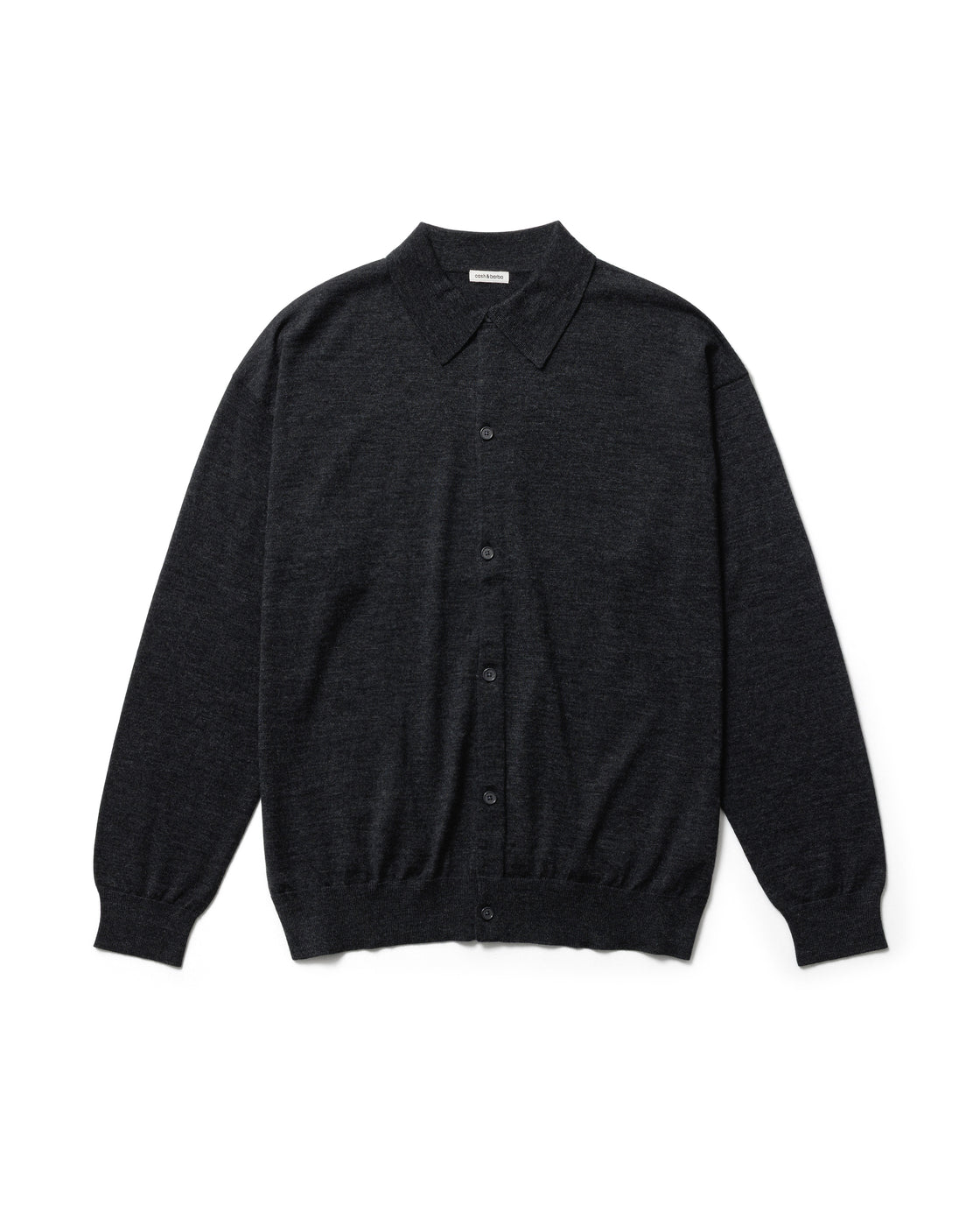 Worsted Cashmere 150 Polo Collar, Charcoal
