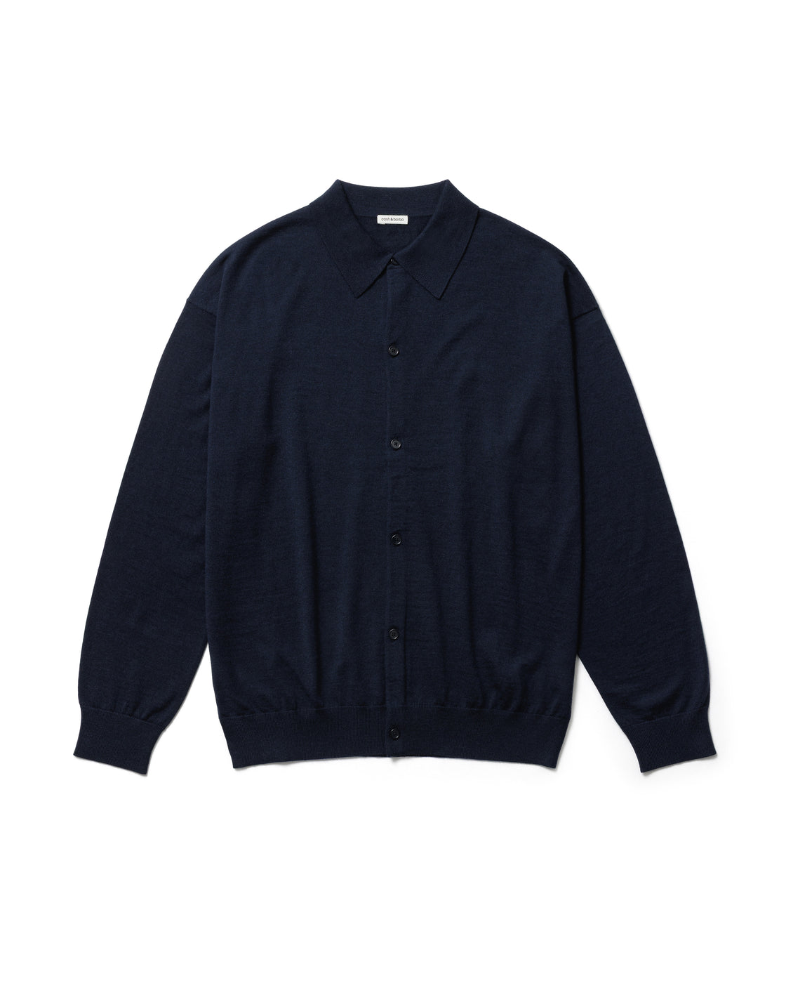 Worsted Cashmere 150 Polo Collar, Navy