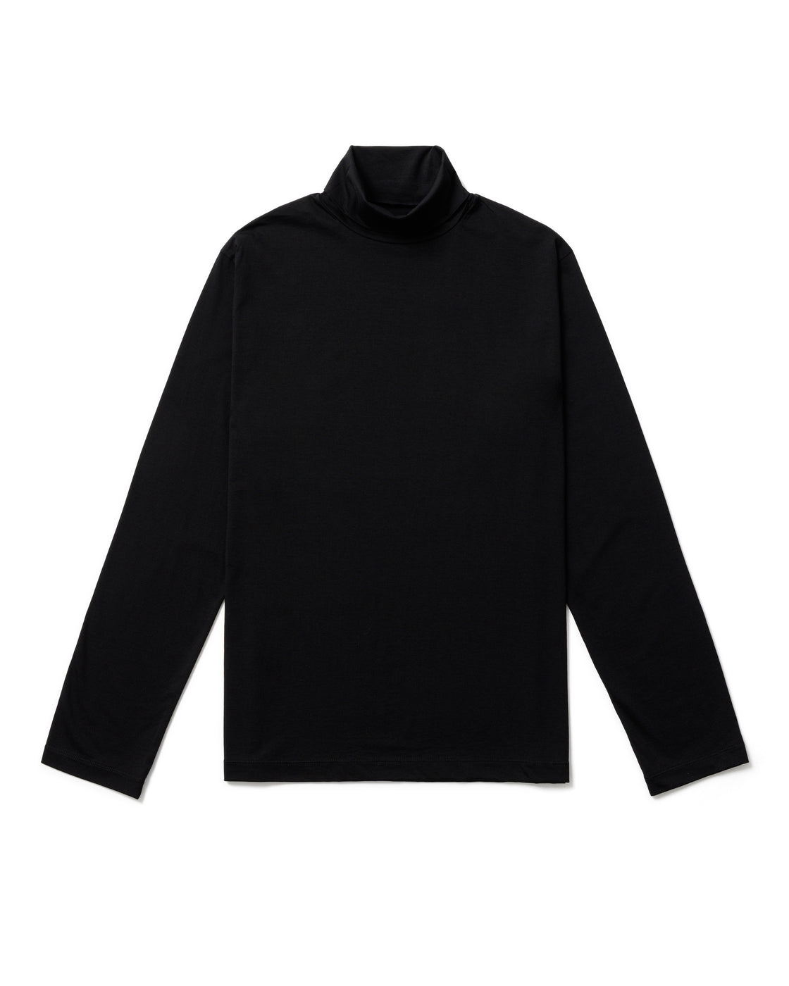 シーアイランドコットン ロールネック Tee, Black