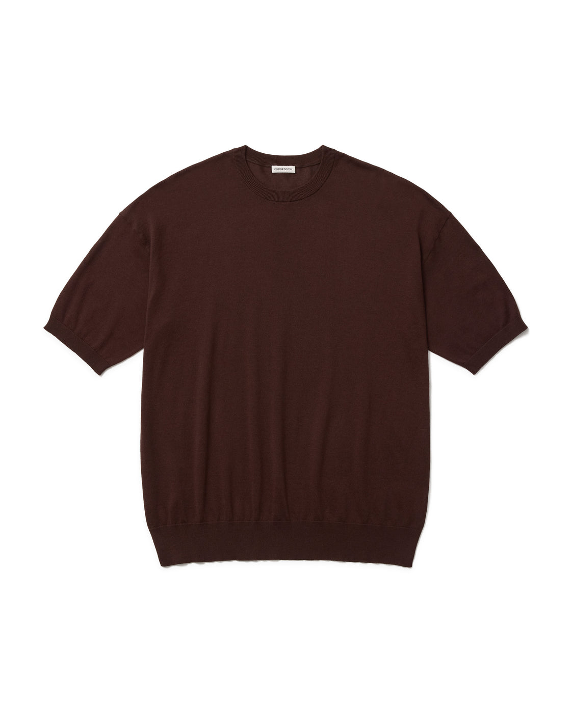 シーアイランドコットン ニット 半袖クルー, Brown
