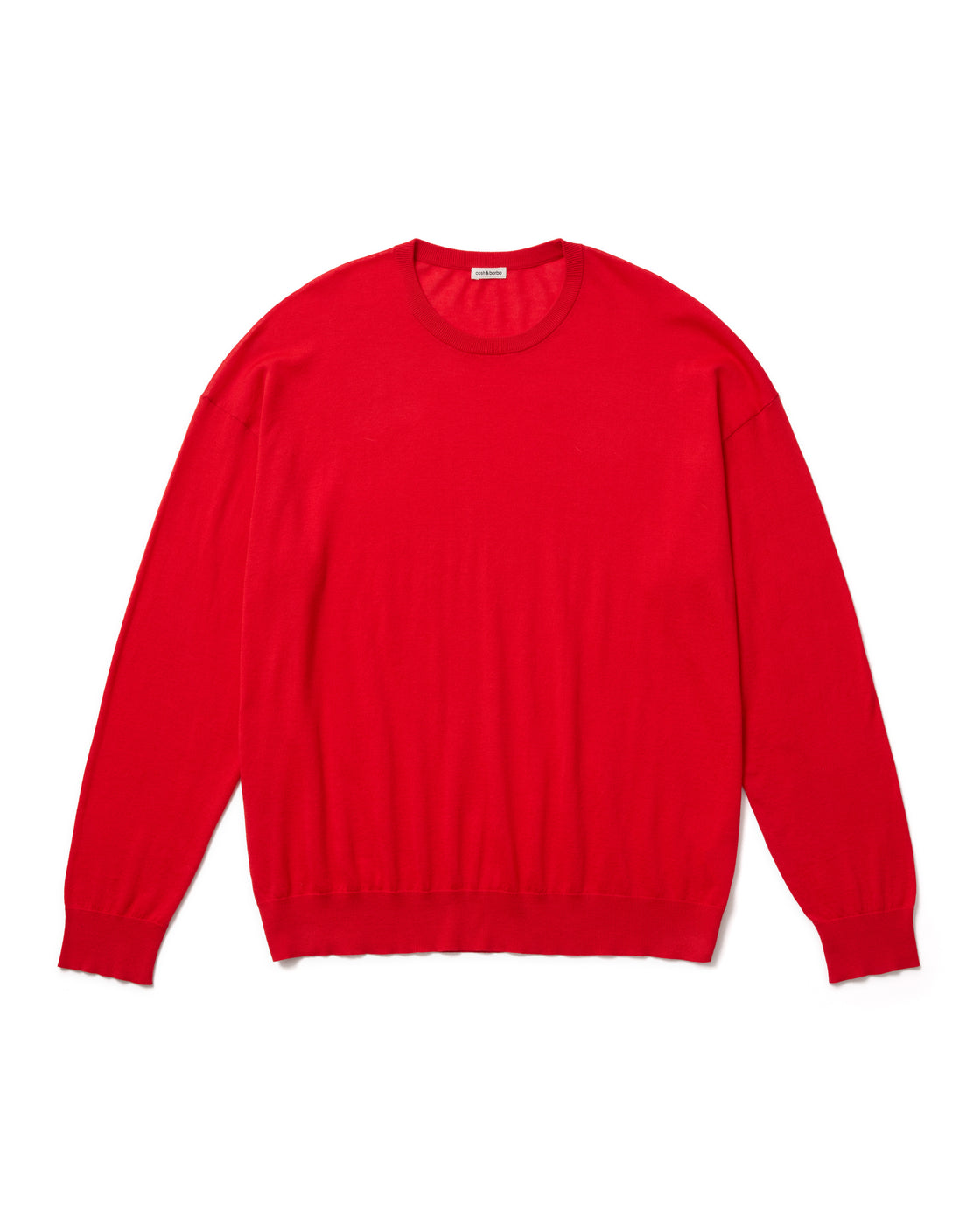 シーアイランドコットン ニット 長袖クルー, Tomato red