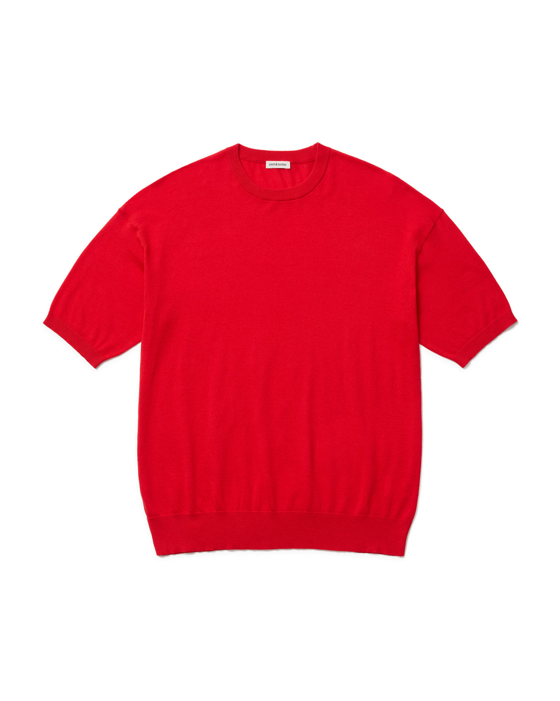 シーアイランドコットン ニット 半袖クルー , Tomato Red