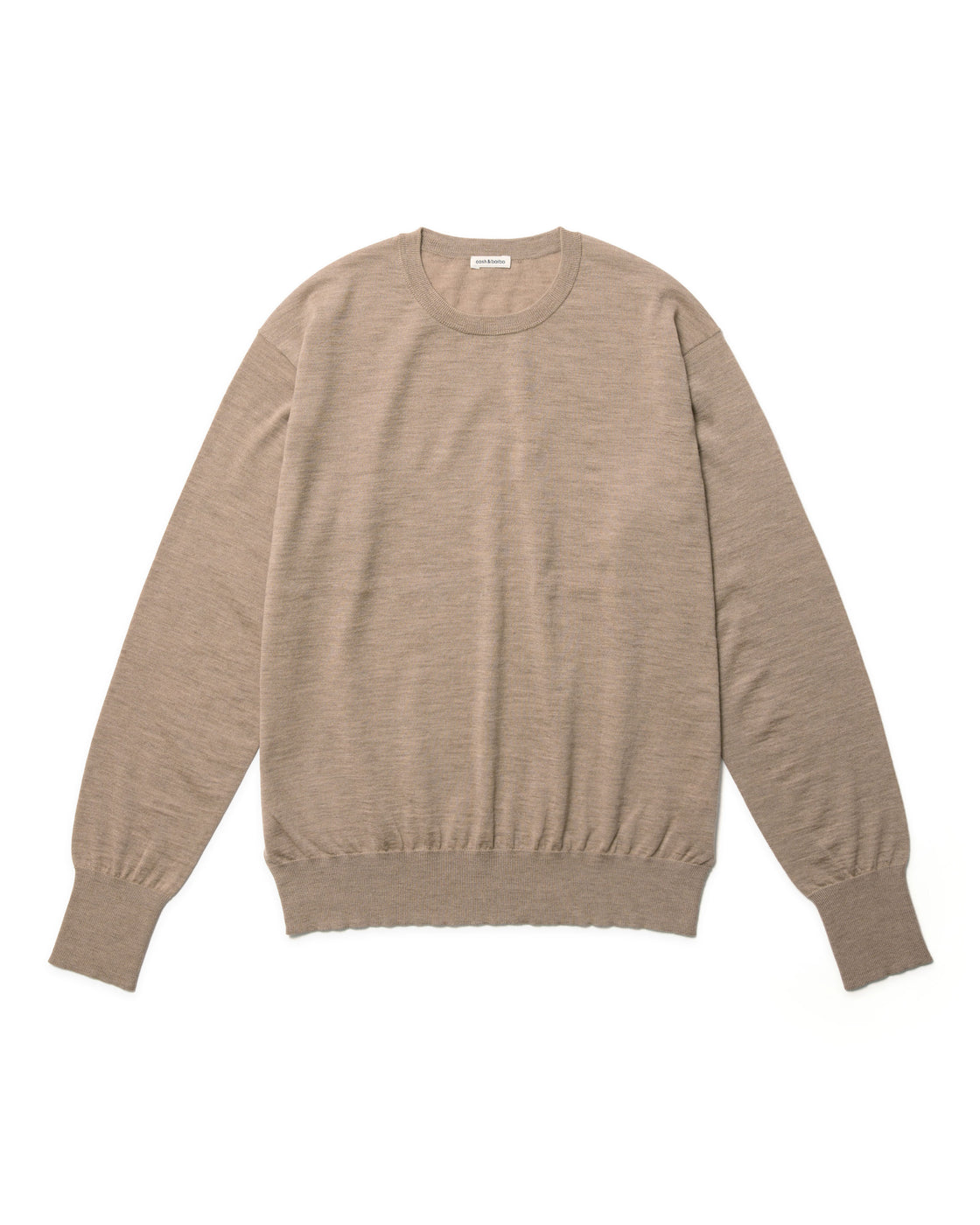Worsted Cashmere 150 Regular Fit Crew Neck, Beige