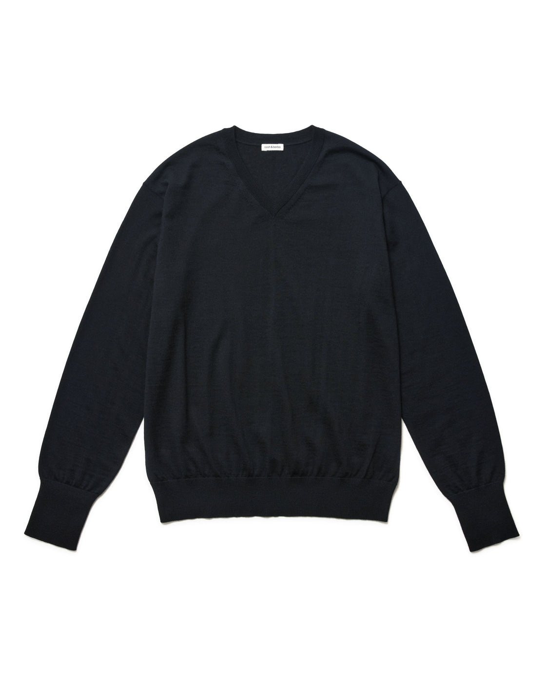 Worsted Cashmere 150 Regular Fit V-Neck, Black