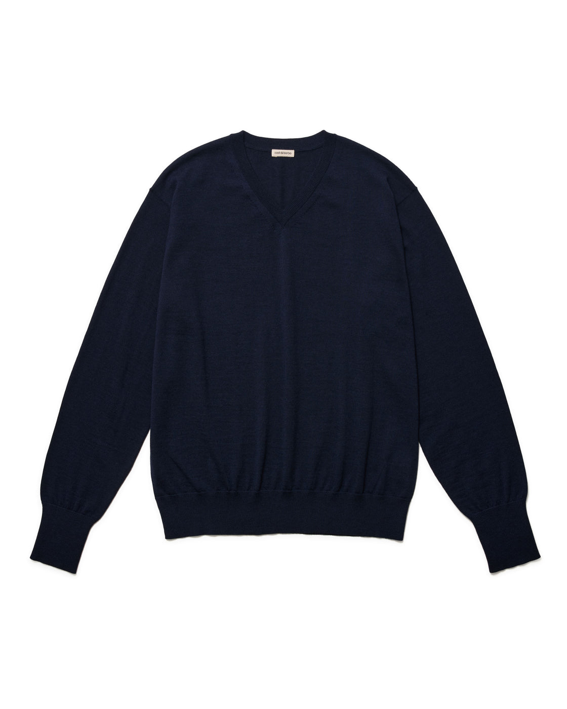 ウーステッドカシミヤ 150 レギュラーフィットV-ネック, Navy