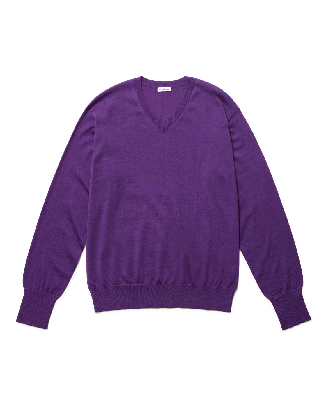 ウーステッドカシミヤ 150 レギュラーフィットV-ネック, Purple
