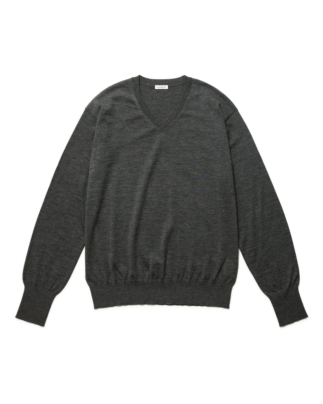 Worsted Cashmere 150 Regular Fit V-Neck, Top Gray
