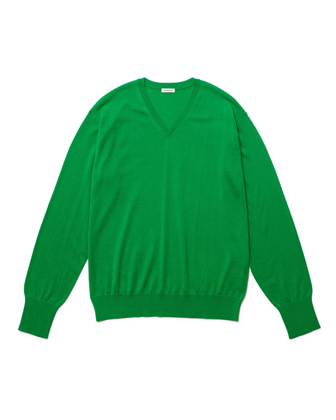 ウーステッドカシミヤ 150 レギュラーフィットV-ネック, V.Green