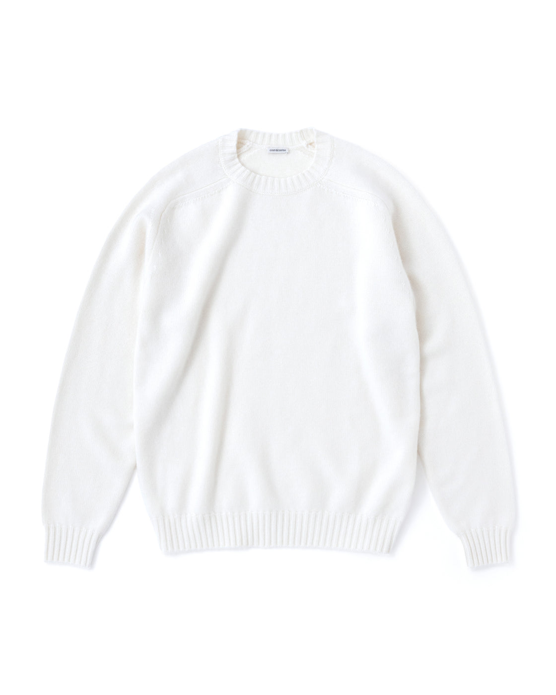 キャッシュベイビー クルーネック ニット, WHITE