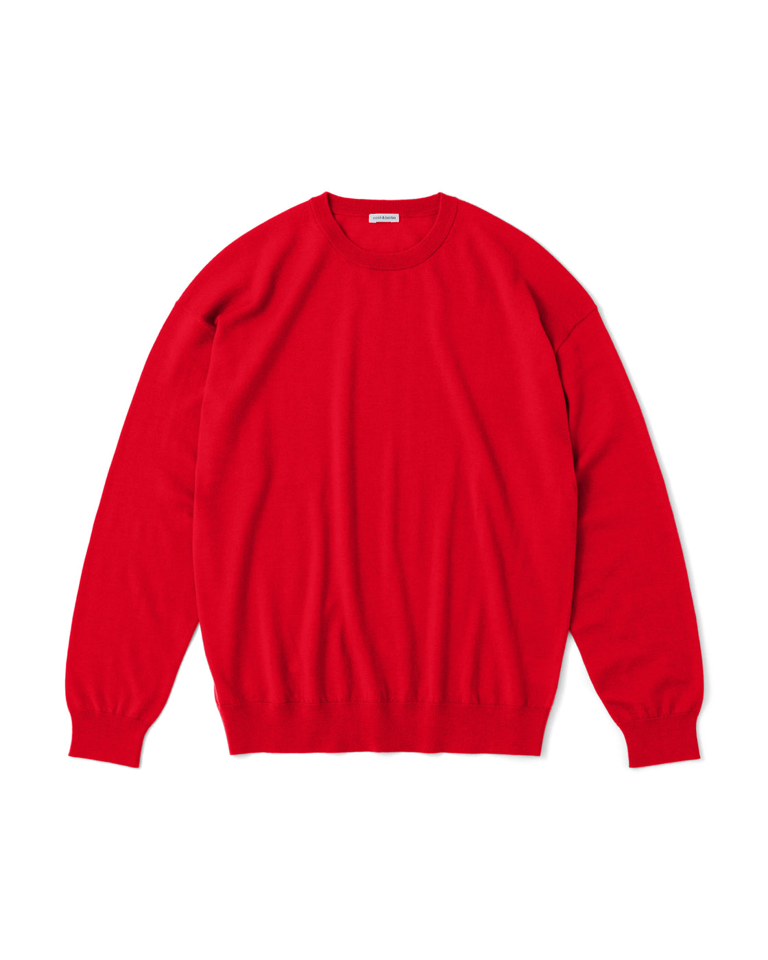 ウーステッドカシミヤ 150 クルーネック, Tomato Red