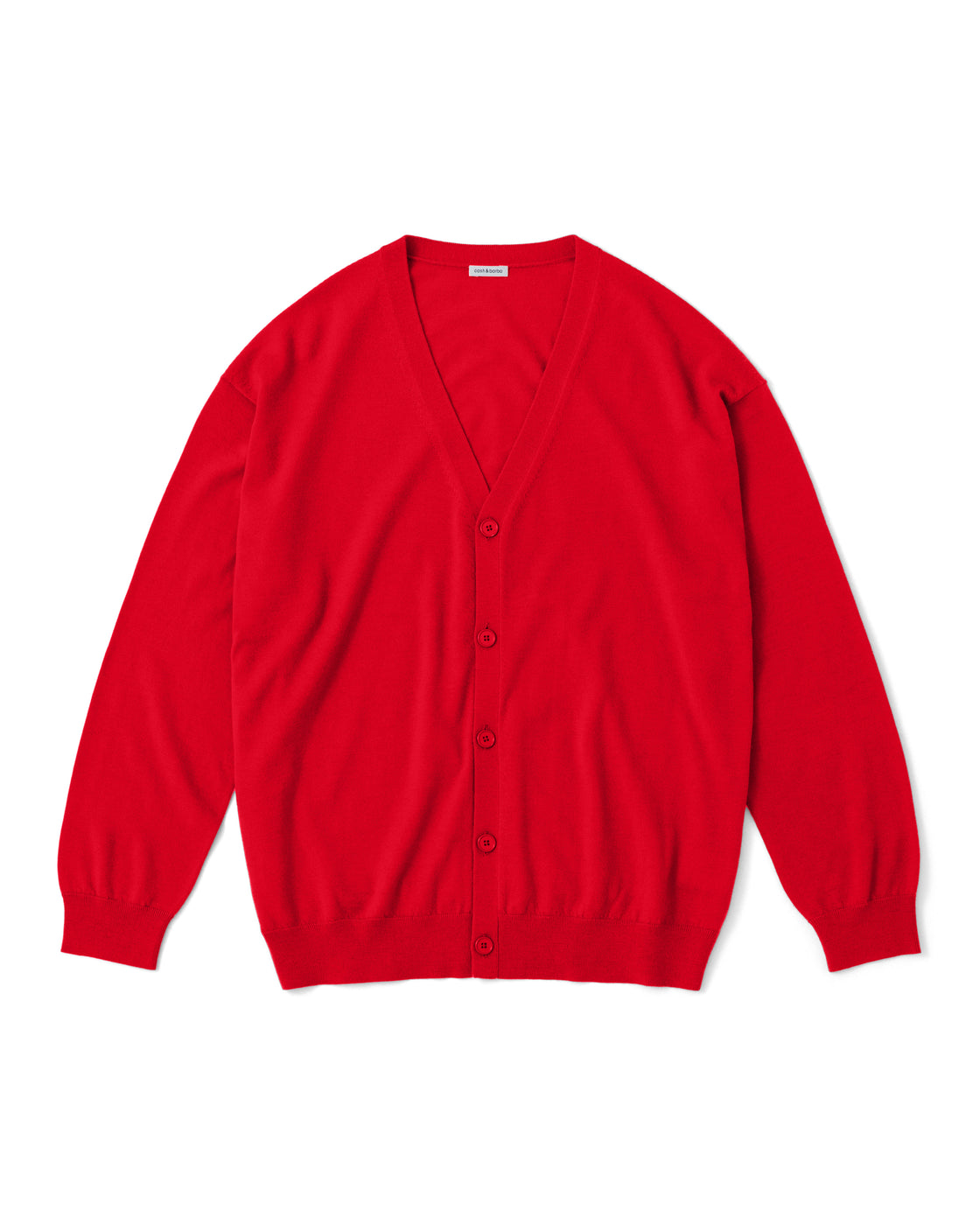 WORSTED CASHMERE 150 CARDIGAN, Tomato Red