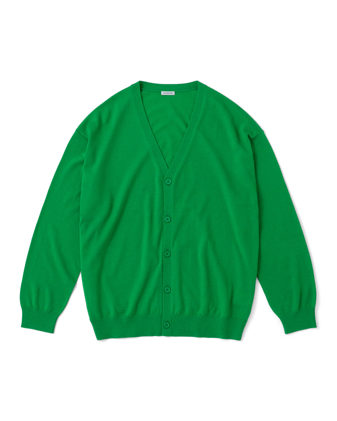 WORSTED CASHMERE 150 CARDIGAN, V Green