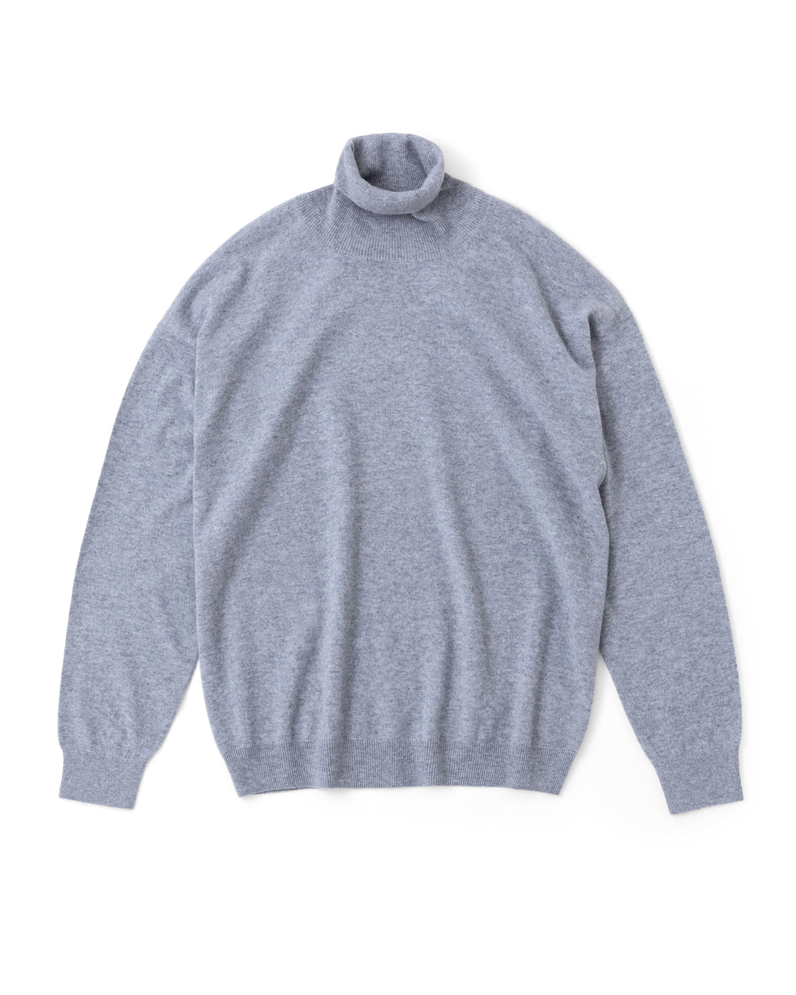 MONGOLIAN CASHMERE TURTLE-NECK, Ash Gray