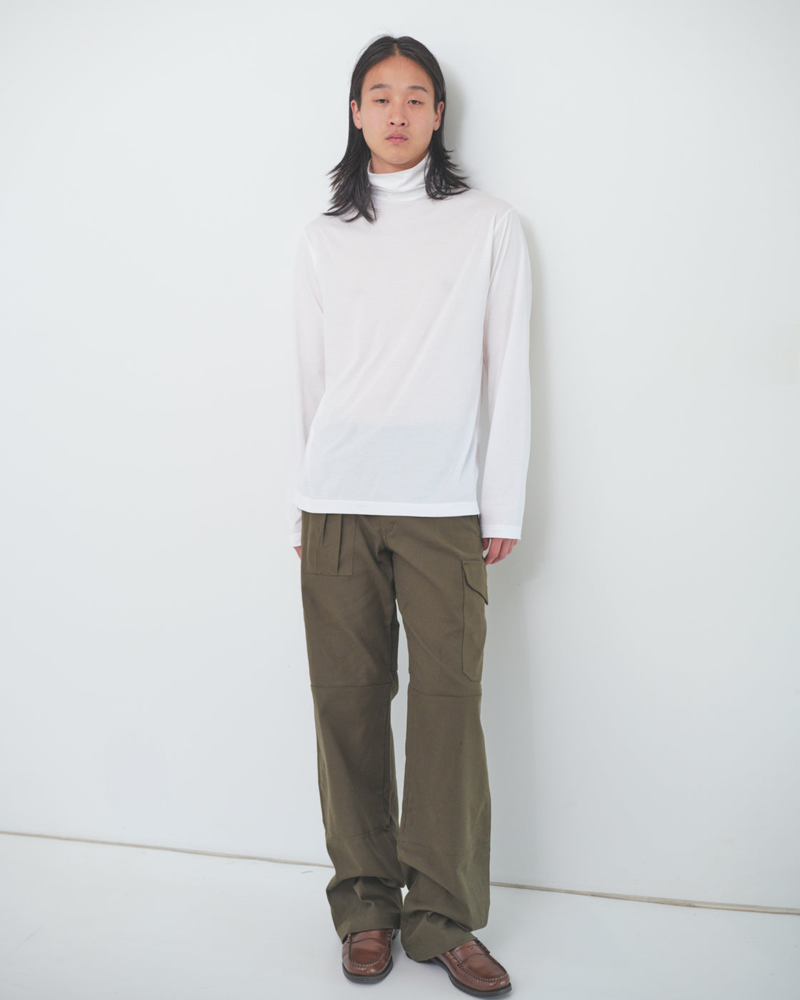 シーアイランドコットン ロールネック Tee, White