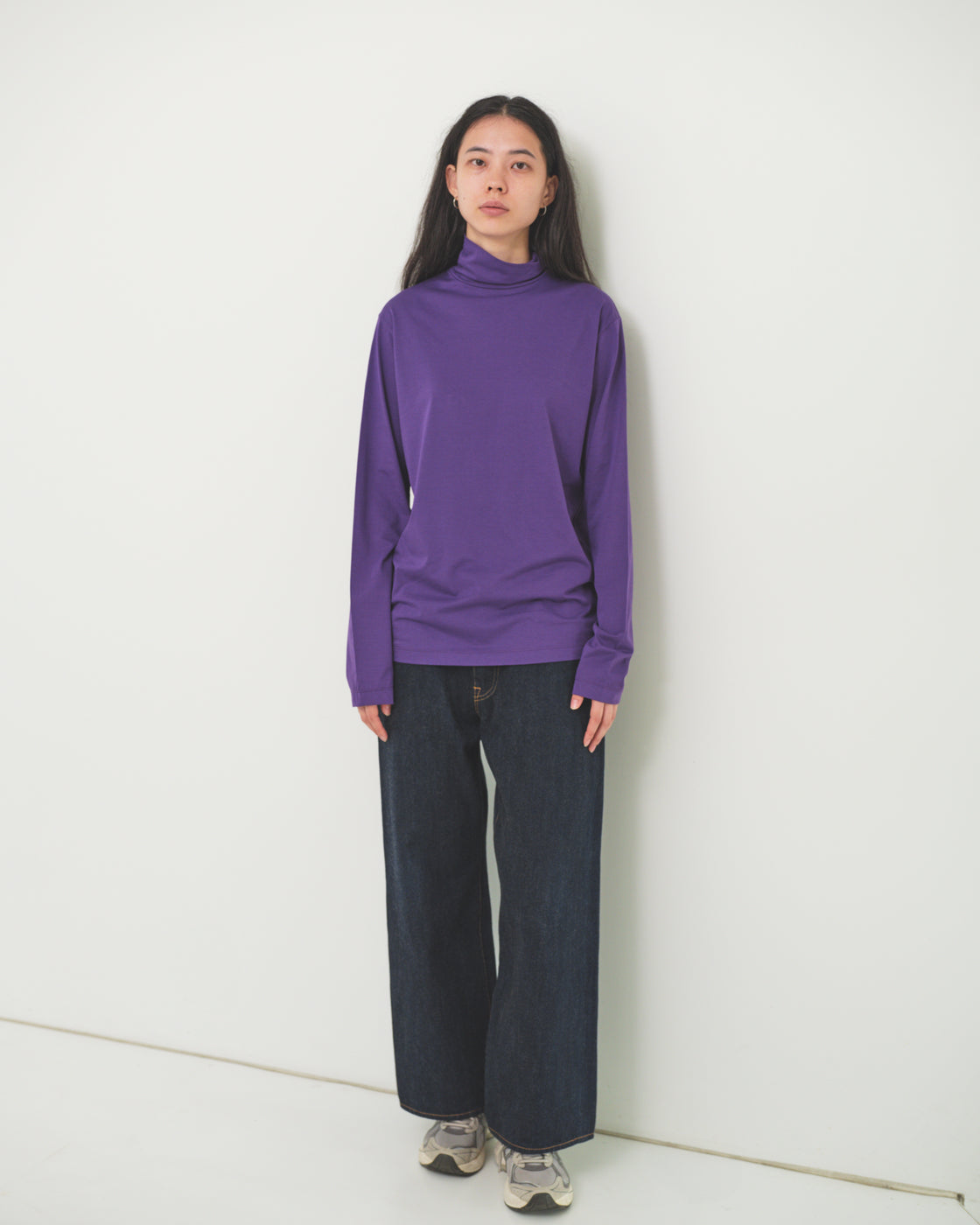 シーアイランドコットン ロールネック Tee, Purple