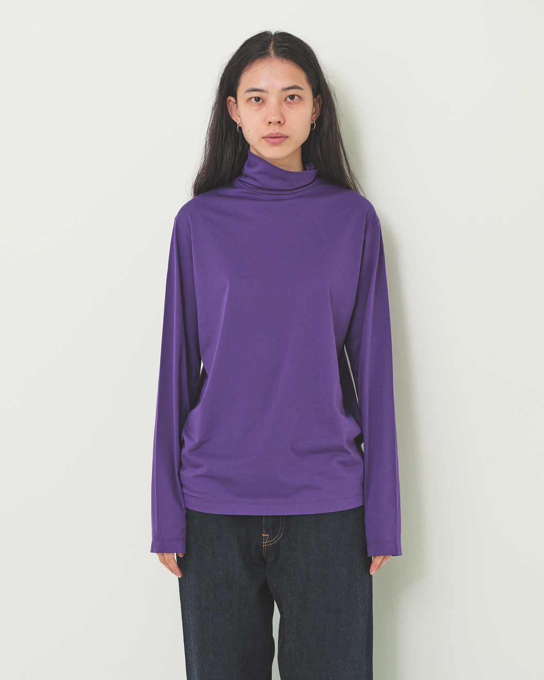 シーアイランドコットン ロールネック Tee, Purple