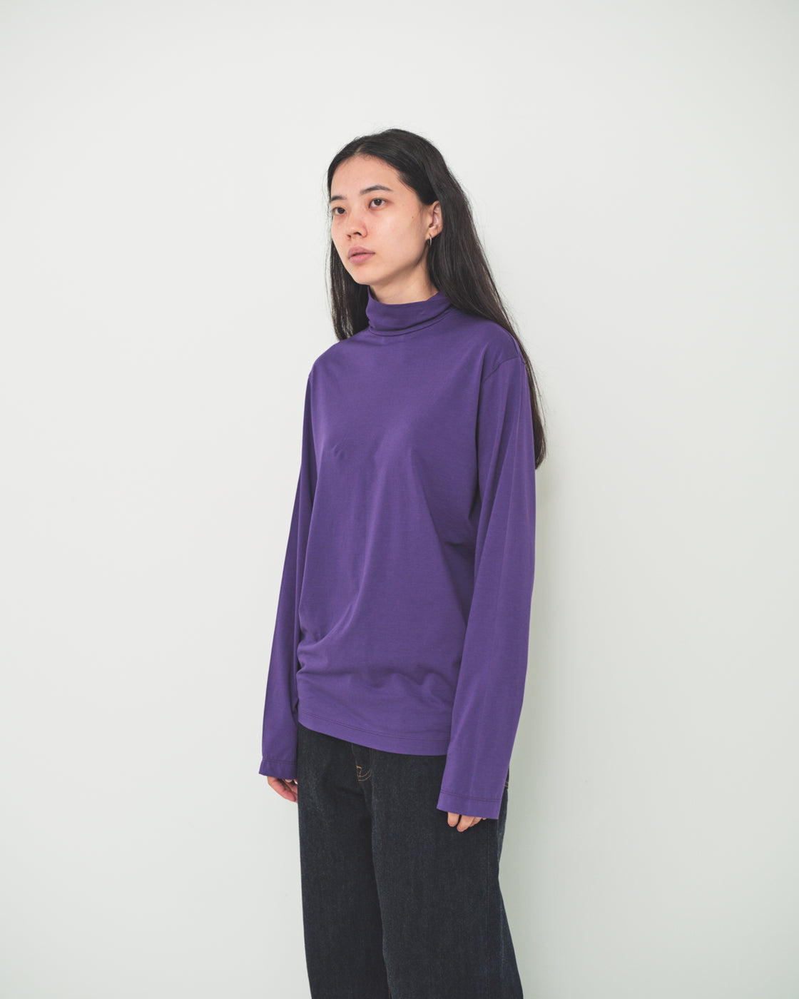シーアイランドコットン ロールネック Tee, Purple