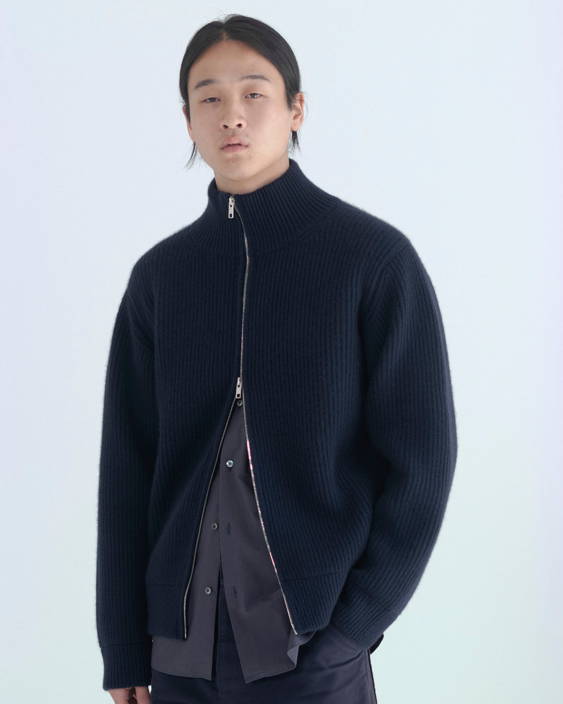 MONGOLIAN CASHMERE DRIVERS KNIT, Navy