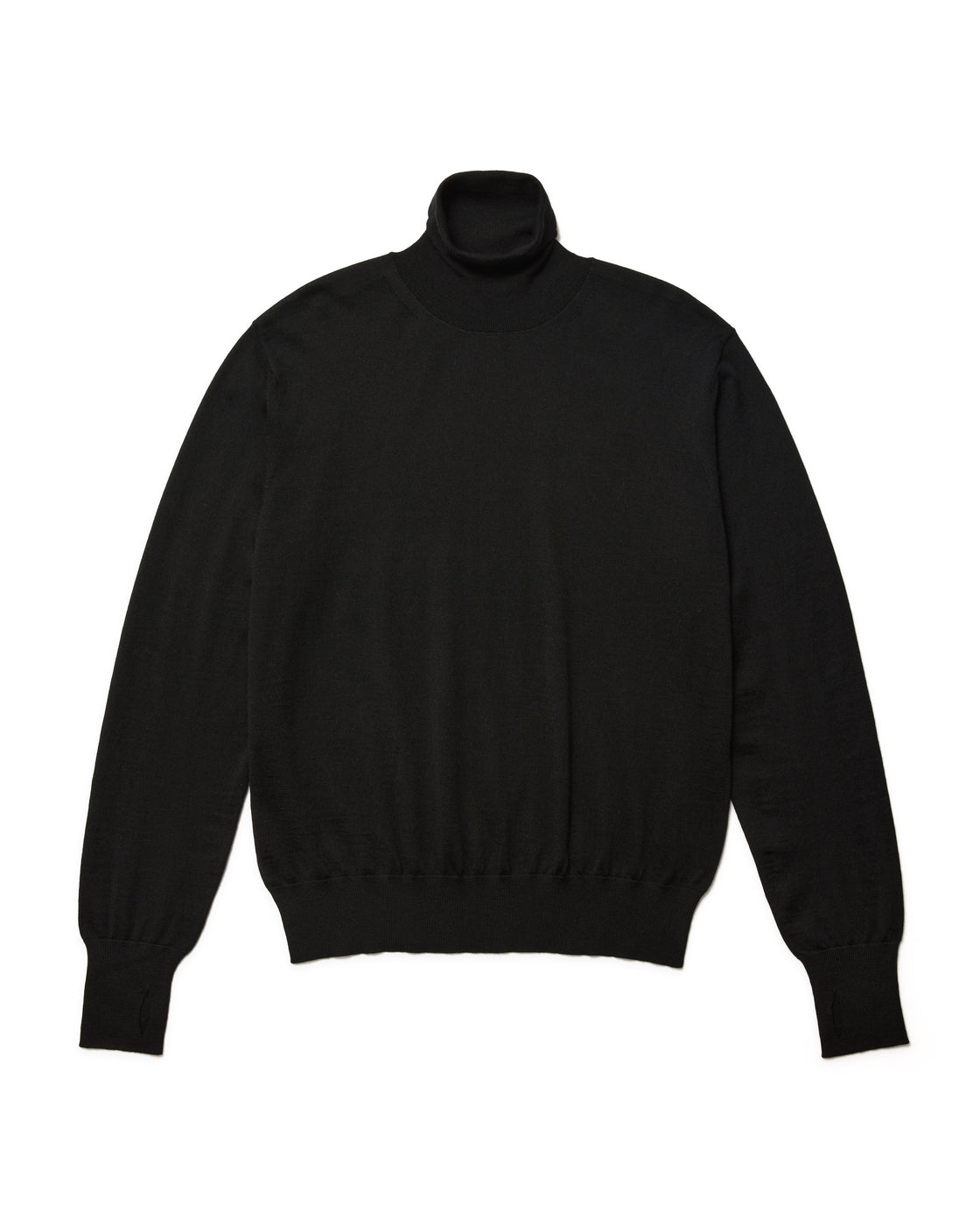 カシミヤシルク 180 レギュラーフィットタートルネック, Black