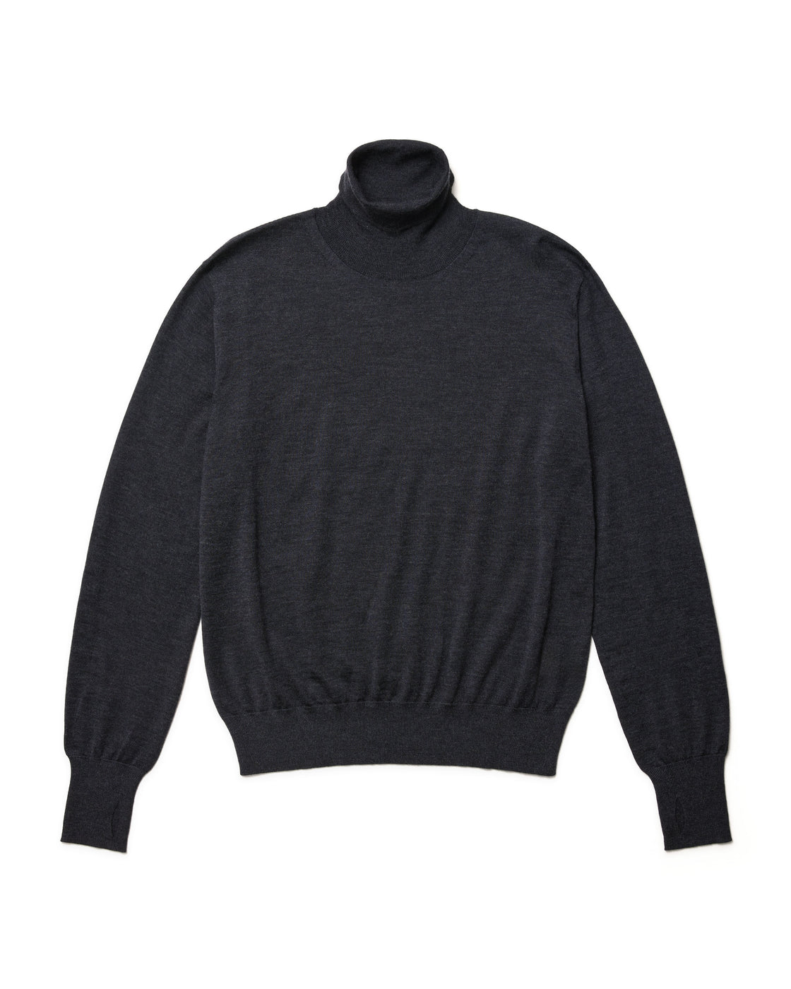 カシミヤシルク 180 レギュラーフィットタートルネック, Charcoal