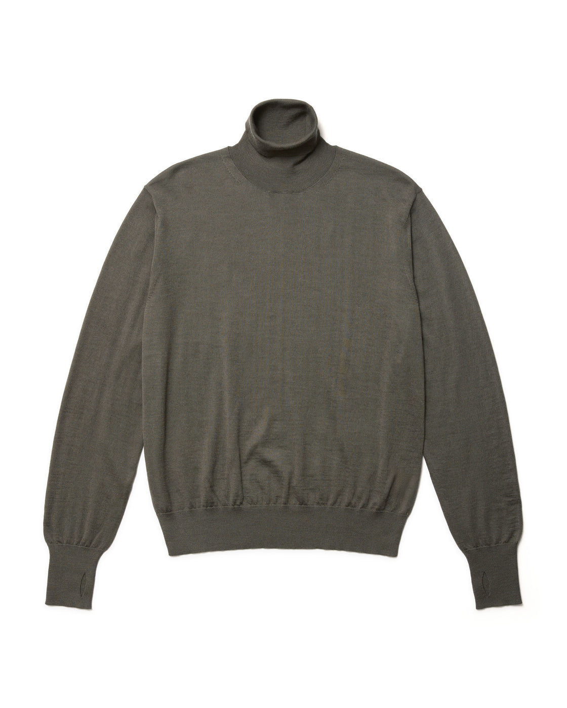 Cashmere Silk 180 Regular Fit Turtle-Neck, Dark Sage